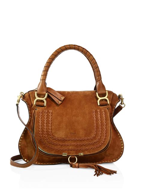 chloe marcie medium braun|chloe marcie medium satchel bag.